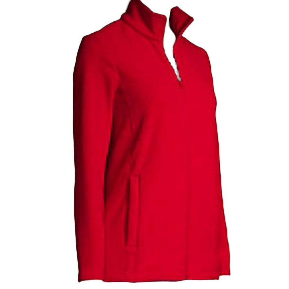 Lands' End Fleece Jacket Full Zip Red Woman's Medium NWT JJ1805